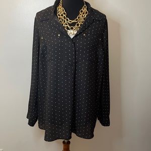 Black and white polka dot blouse